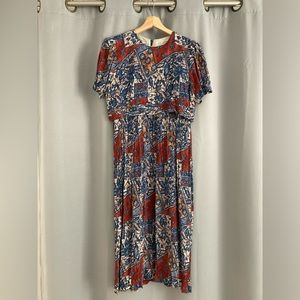 Vintage 90s midi “art teacher” dress size 8 by Karin Stevens